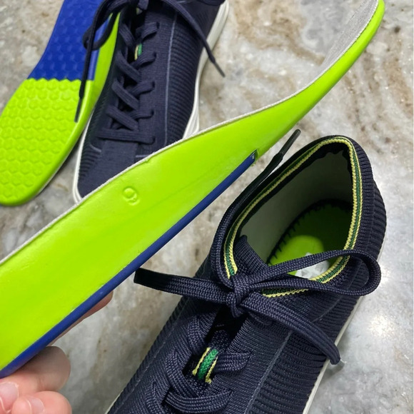 Rothy’s The Lace Up Sneaker in Navy Knit - Picture 7 of 16